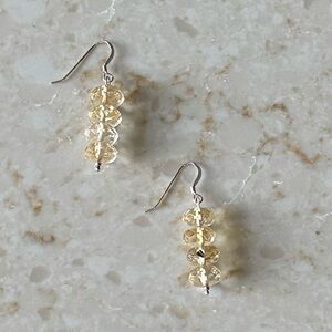 NWOT Sundance Honey Light Earrings, Citrine, Sterling Silver